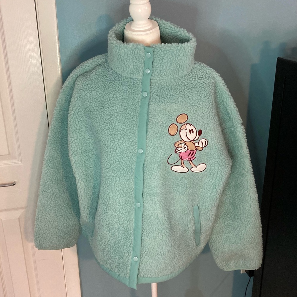 NWT Disney Parks Mickey Mouse Sherpa Jacket Women Size XL